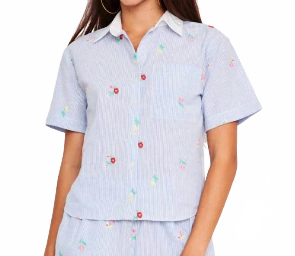 NEW DRA LOS ANGELES ruby top in blue stripe